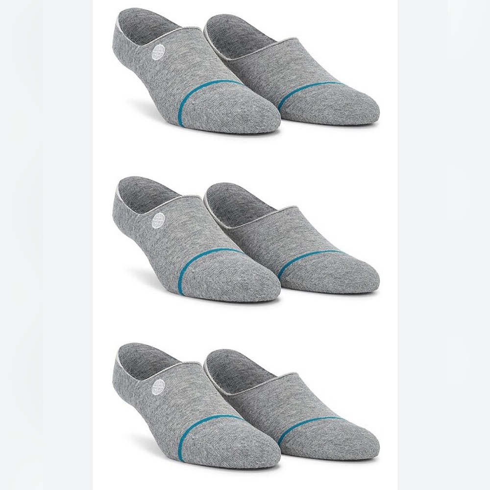 Stance No Show Gray and Blue Casual Socks with Comfort Bands
